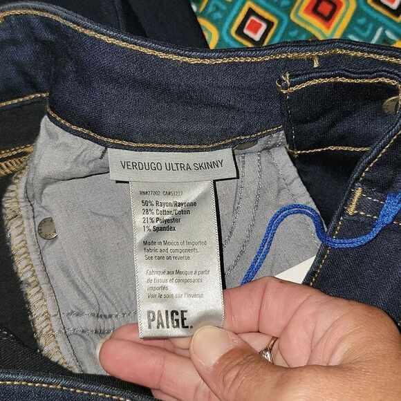 Paige Verdugo Ultra Skinny Stretch Soft Denim Jeans Size 25 (2) NWT - Picture 6 of 11